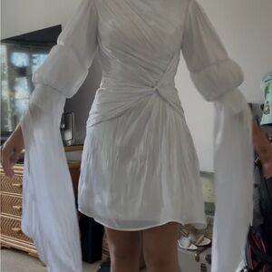 Elegant White Draped Dress